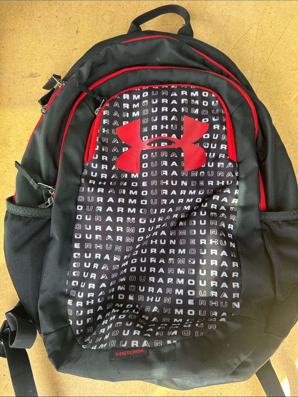 Under Armour Black and Red Logo Backpack